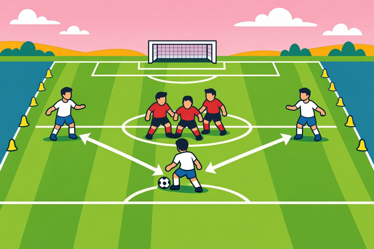 An example drill using width to create space