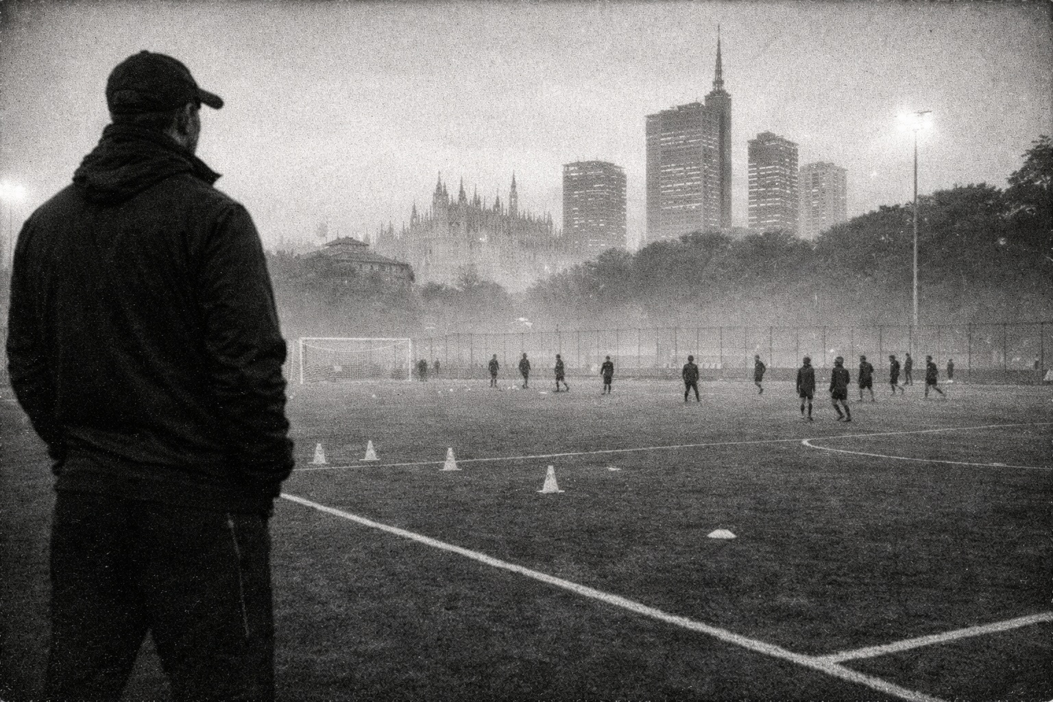Experienced coach watching a practice in Italy