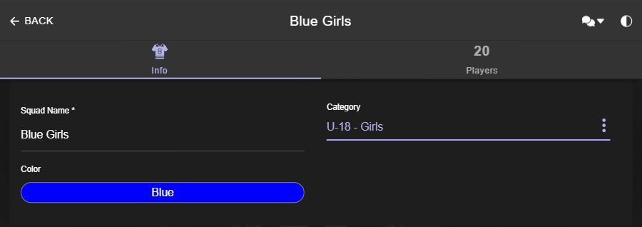 Organize multiple soccer teams by category and color in Coach Blitz Pro.